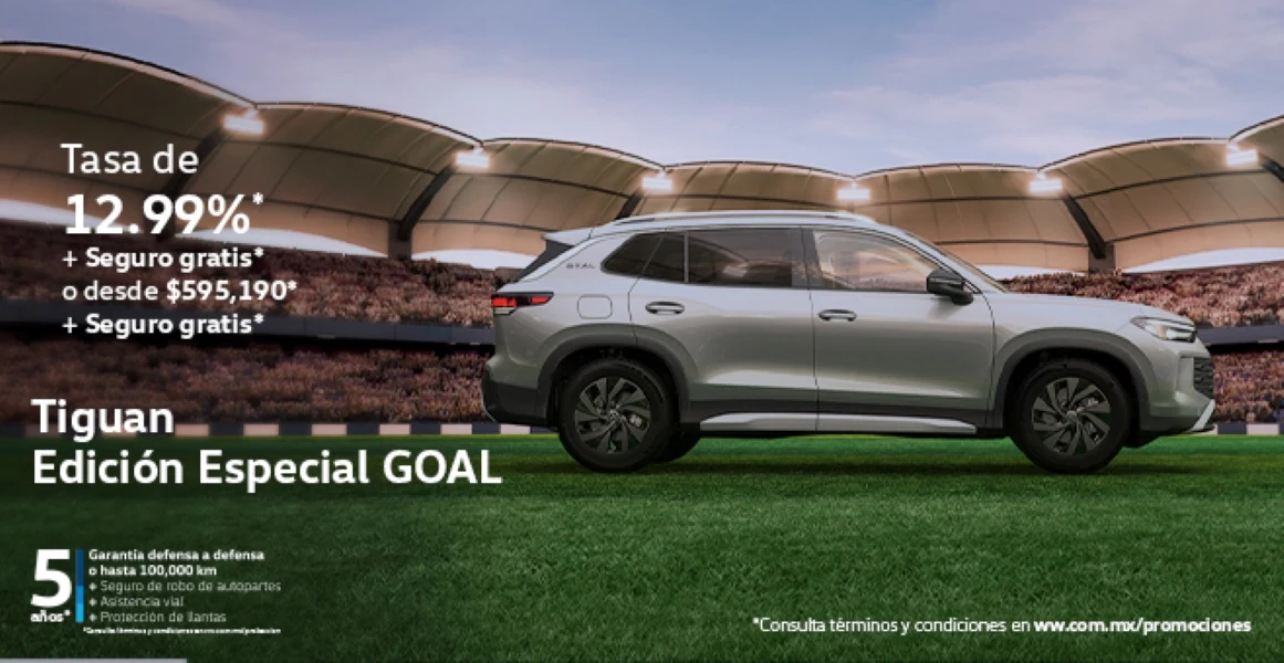 Tiguan TL Goal
Tasa de 12.99% + seguro gratis o precio desde $595,190 + seguro gratis